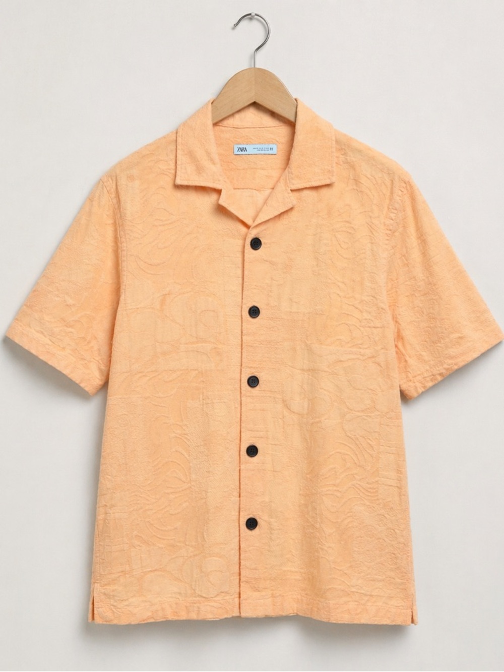 Zara Men's Textured Short Sleeve Shirt